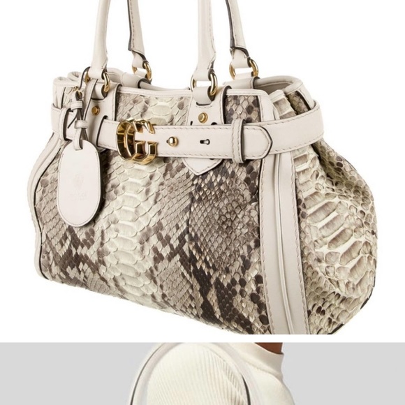 Gucci python snake skin tote GG - Picture 4 of 7